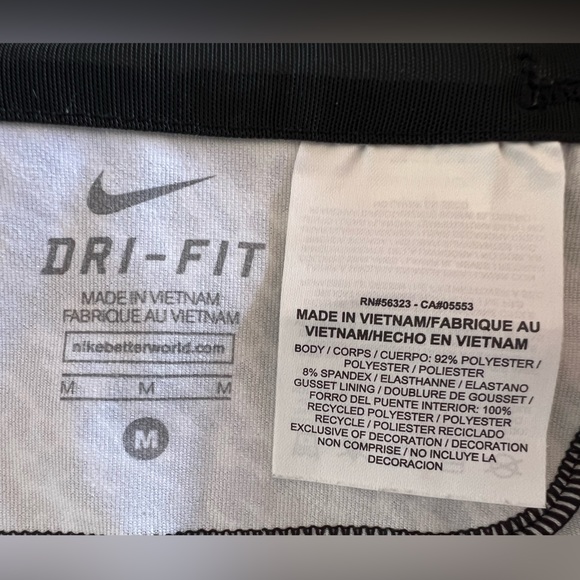 Nike Women’s Pronto Essential Running Crop Pants Tights Black/White Leggings - Picture 7 of 9